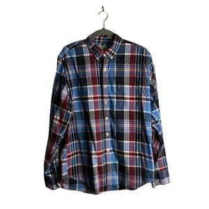 J. Crew Men's Summer Plaid Blue Button Down Shirt